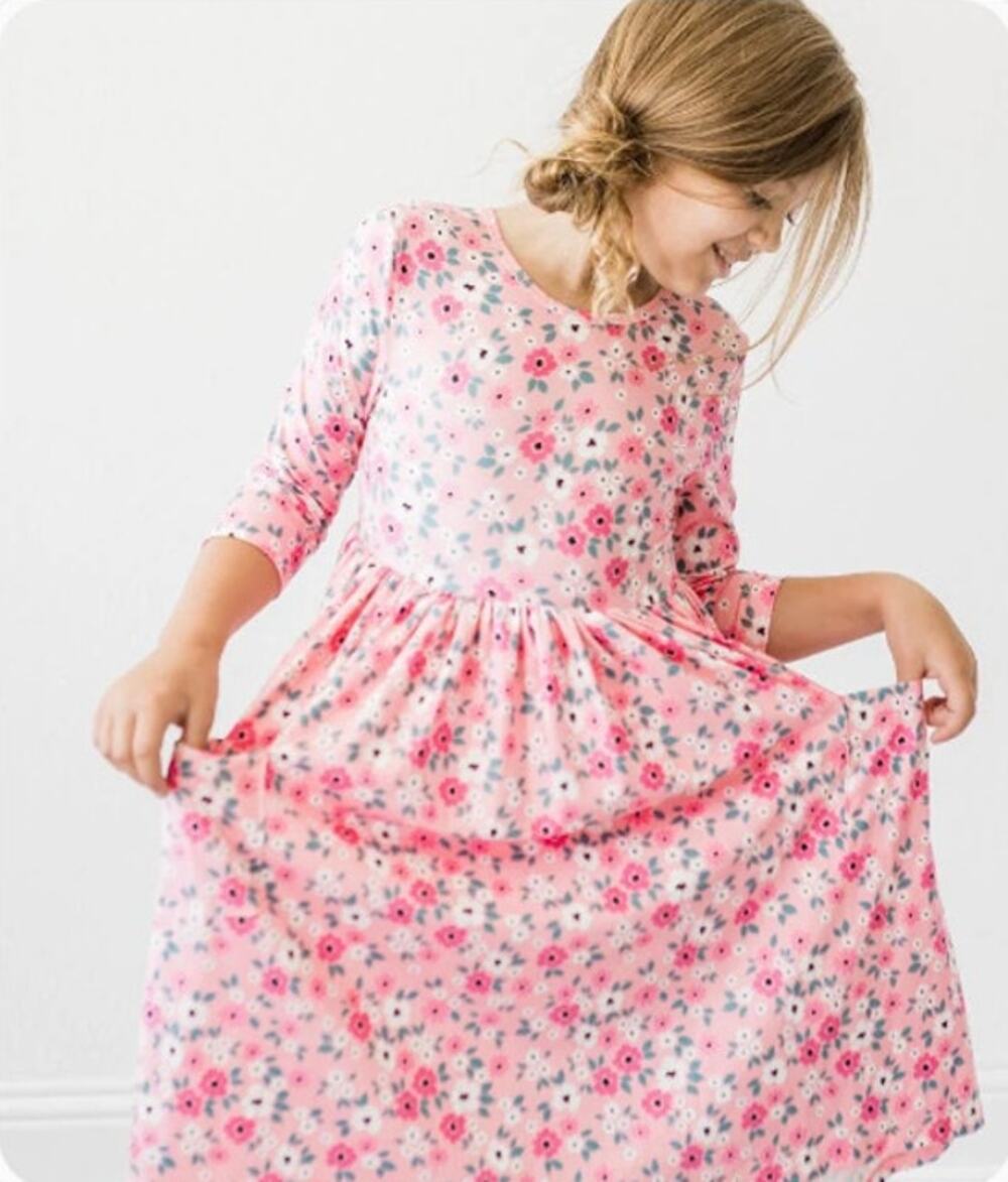 NEW! Mila & Rose 'Azalea' 3/4 Sleeve Pocket Twirl Dress in FLORAL (4T)